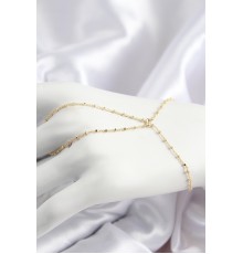 Pirinç Boncuk Zincirli X Model Gold Renk Kadın Şahmeran - TJ-SN709