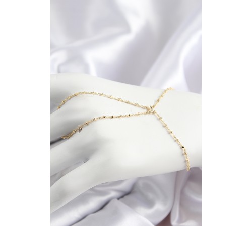 Pirinç Boncuk Zincirli X Model Gold Renk Kadın Şahmeran - TJ-SN709