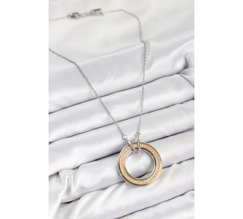 316L Çelik Zirkon Taşlı Dönen Daire Model Gold Ve Gümüş Renk Kadın Kolye - TJ-BKO10479 316L Çelik Zirkon Taşlı Dönen Daire Model Gold Ve Gümüş Renk Kadın Kolye - TJ-BKO10479