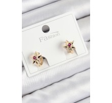 Pirinç Zirkon Taşlı Yıldız Model Gold Renk Çocuk Küpe - TJ-BKP11197