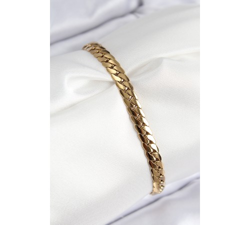 316L Çelik Ezme Zincir Model Gold Renk Kadın Bileklik - TJ-BB7785 316L Çelik Ezme Zincir Model Gold Renk Kadın Bileklik - TJ-BB7785