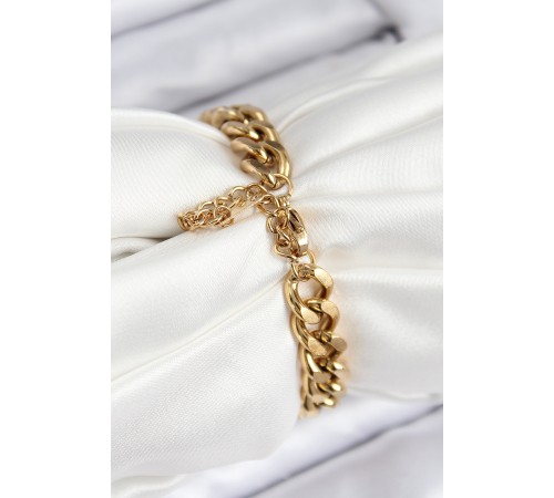 316L Çelik Klasik Kalın Zincir Model Gold Renk Kadın Bileklik - TJ-BB7786 316L Çelik Klasik Kalın Zincir Model Gold Renk Kadın Bileklik - TJ-BB7786