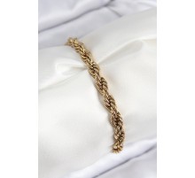 316L Çelik Klasik Burgu Zincir Model Gold Renk Kadın Bileklik - TJ-BB7790