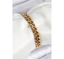 316L Çelik Klasik Kalın Zincir Model Gold Renk Kadın Bileklik - TJ-BB7791