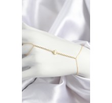 Pirinç Zirkon Taşlı Yonca Model Gold Renk Şahmeran - TJ-SN715