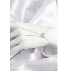 Pirinç Zirkon Taşlı Kelebek Model Gümüş Renk Şahmeran - TJ-SN716