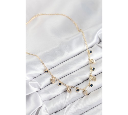Pirinç Zirkon Taşlı Sallantılı Damla Model Gold Renk Kadın Kolye - TJ-BKO10494 Pirinç Zirkon Taşlı Sallantılı Damla Model Gold Renk Kadın Kolye - TJ-BKO10494
