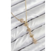 316L Çelik Yıldız Model Gold Renk Kadın Kolye - TJ-BKO10501