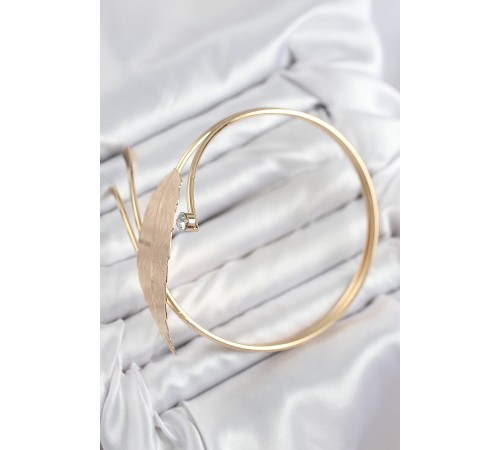 Pirinç Yaprak Model Gold Renk Kadın Pazu Bileklik - TJ-BB7796