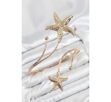 Pirinç Deniz Yıldızı Model Gold Renk Kadın Pazu Bileklik - TJ-BB7797