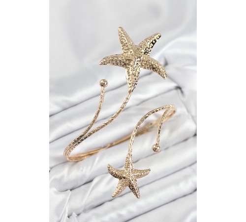 Pirinç Deniz Yıldızı Model Gold Renk Kadın Pazu Bileklik - TJ-BB7797