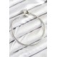 Pirinç Charm Zirkon Taşlı Yonca Model Gümüş Renk Kadın Bileklik - TJ-BB7799