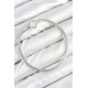 Pirinç Charm Zirkon Taşlı Yonca Model Gümüş Renk Kadın Bileklik - TJ-BB7799