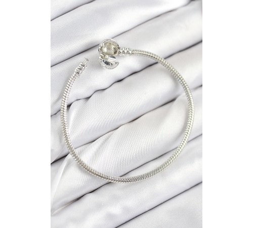 Pirinç Charm Topcuk Model Gümüş Renk Kadın Bileklik - TJ-BB7801