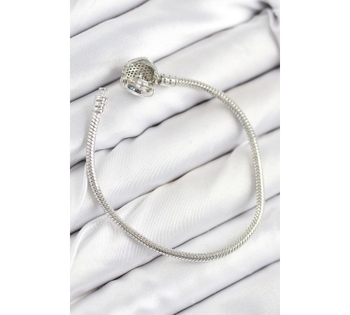 Pirinç Charm Zirkon Taşlı Kalp Model Gümüş Renk Kadın Bileklik - TJ-BB7803 Pirinç Charm Zirkon Taşlı Kalp Model Gümüş Renk Kadın Bileklik - TJ-BB7803