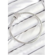 Pirinç Charm Zirkon Taşlı Yıldız Model Gümüş Renk Kadın Bileklik - TJ-BB7804
