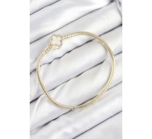 Pirinç Charm Zirkon Taşlı Yonca Model Gold Renk Kadın Bileklik - TJ-BB7805