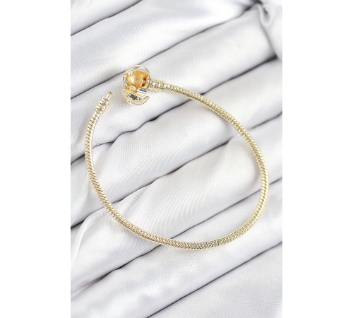 Pirinç Charm Topcuk Model Gold Renk Kadın Bileklik - TJ-BB7807 Pirinç Charm Topcuk Model Gold Renk Kadın Bileklik - TJ-BB7807
