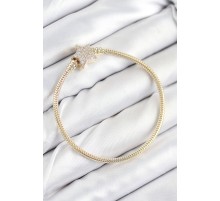 Pirinç Charm Zirkon Taşlı Yıldız Model Gold Renk Kadın Bileklik - TJ-BB7810