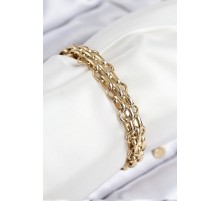 316L Çelik Örme Zincir Model Gold Renk Kadın Bileklik - TJ-BB7848