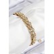 316L Çelik Örme Zincir Model Gold Renk Kadın Bileklik - TJ-BB7848