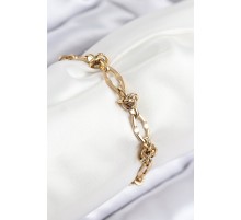 316L Çelik Parçalı Zincir Model Gold Renk Kadın Bileklik - TJ-BB7847