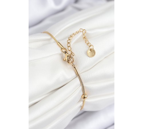 316L Çelik Topcuk Model Gold Renk Kadın Bileklik - TJ-BB7845