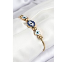 316L Çelik Göz Charm Model Gold Renk Kadın Bileklik - TJ-BB7843