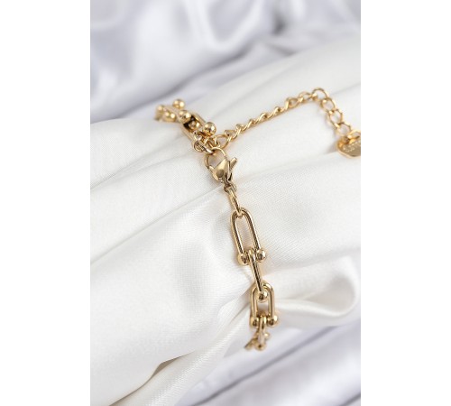 316L Çelik Tifany Zincir Model Gold Renk Kadın Bileklik - TJ-BB7834