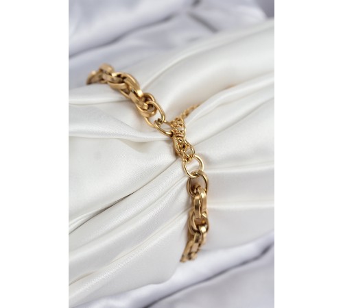 316L Çelik Örgü Model Gold Renk Kadın Bileklik - TJ-BB7833
