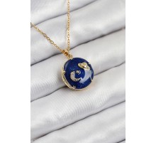 316L Çelik Zirkon Taşlı Açılabilr Kapaklı Gezegen Model Gold Renk Kadın Kolye - TJ-BKO10519