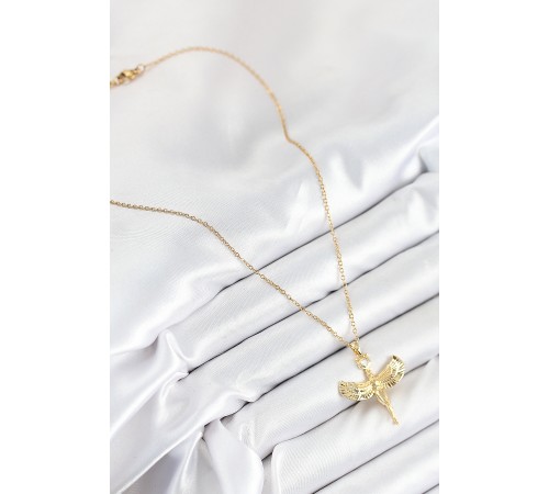 316L Çelik Zirkon Taşlı Melek Model Gold Renk Kadın Kolye - TJ-BKO10520 316L Çelik Zirkon Taşlı Melek Model Gold Renk Kadın Kolye - TJ-BKO10520