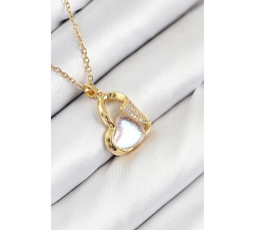 316L Çelik Zirkon Taşlı Kalp Model Gold Renk Kadın Kolye - TJ-BKO10523 316L Çelik Zirkon Taşlı Kalp Model Gold Renk Kadın Kolye - TJ-BKO10523