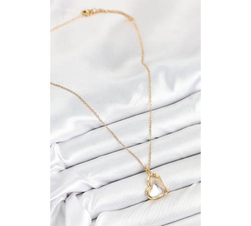 316L Çelik Zirkon Taşlı Kalp Model Gold Renk Kadın Kolye - TJ-BKO10523 316L Çelik Zirkon Taşlı Kalp Model Gold Renk Kadın Kolye - TJ-BKO10523