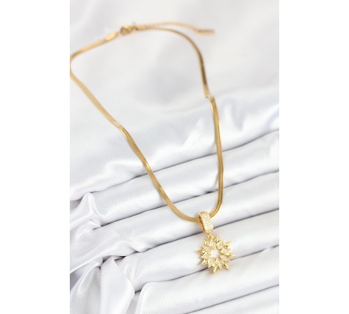 316L Çelik Zirkon Taşlı Yıldız Model Gold Renk Kadın Kolye - TJ-BKO10528 316L Çelik Zirkon Taşlı Yıldız Model Gold Renk Kadın Kolye - TJ-BKO10528