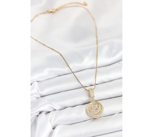 316L Çelik Zirkon Taşlı Çember Model Gold Renk Kadın Kolye - TJ-BKO10542 316L Çelik Zirkon Taşlı Çember Model Gold Renk Kadın Kolye - TJ-BKO10542