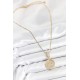 316L Çelik Zirkon Taşlı Çember Model Gold Renk Kadın Kolye - TJ-BKO10542