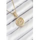 316L Çelik Zirkon Taşlı Çember Model Gold Renk Kadın Kolye - TJ-BKO10542