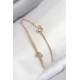 Pirinç Zirkon Taşlı Kalp Model Gold Renk Kadın Bileklik - TJ-BB7869