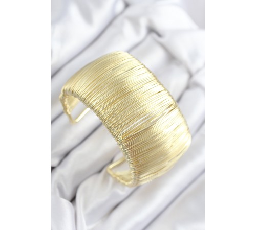Pirinç Tel Sarma Model Gold Renk Kadın Bileklilk - TJ-BB7893