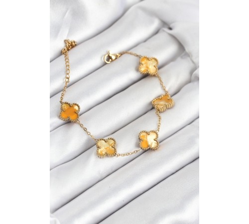 316L Çelik Gold Zincir Sarı Yonca Bileklik - TJ-BB7906 316L Çelik Gold Zincir Sarı Yonca Bileklik - TJ-BB7906