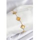 316L Çelik Gold Zincir Sarı Yonca Bileklik - TJ-BB7906