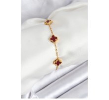 316L Çelik Gold Zincir Baby Boy Bordo Renk Bileklik - TJ-BB7907