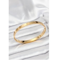 316L Çelik Gold Renk 65 mm Kadın Kelepçe Bileklik - TJ-BB7912