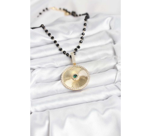 316L Çelik Zincir Kristal Boncuklu Kadın Kolye - TJ-BKO10563