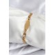 316L Çelik Gold Renk Oval Yazı Yazmaya Uygun Kadın Bileklik - TJ-BB7917