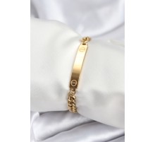 316L Çelik Gold Renk Yazı Yazmaya Uygun Kadın Bileklik - TJ-BB7918