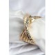 Pirinç Gold Renk Kıvrımlı Yarım Kelepçe Bileklik - TJ-BB7919