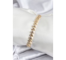 Pirinç VIP Seri Gold Zirkon Taşlı Balık Sırtı Model Kadın Bileklik - TJ-BB7921