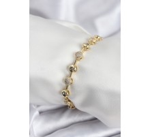 Pirinç VIP Seri Gold Renk Topçuk Model Kadın Bileklik - TJ-BB7923